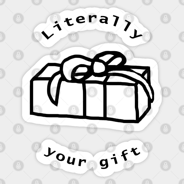 Your Gift Line Drawing for Christmas Sticker by ellenhenryart